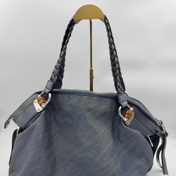 Gucci Pelham Large Grey Leather Hobo with Braided Handles with COA - Picture 7 of 15